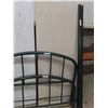 Image 3 : Green Metal Bedframe ; Headboard, Footboard, Rails - 53" Wide