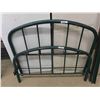 Image 4 : Green Metal Bedframe ; Headboard, Footboard, Rails - 53" Wide