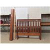 Image 1 : Wooden Bed Frame ; Headboard, Footboard, Rails - 57" Wide