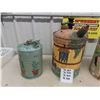 Image 2 : 4 Painted Metal Gas Cans - Great Garden Art - 1 is Quite Dented