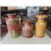 Image 1 : 3 Vintage Painted Cream Cans - Great Yard Décor