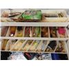 Image 2 : Fishing Tackle Box with Lots of Goodies, 3 Fishing Rods + Reels, Fishing Rod Case 