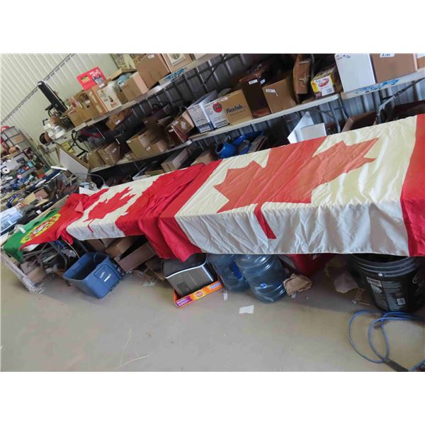 4 Assorted Flags - Massive USA 74  110  Cloth, Large Canada 55  x 110  , Smaller 