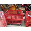 Image 3 : 3 Rolling Plastic Work Carts 15.5" x 22"x 23.5" - Stackable - 3 Bases, 5 Crates