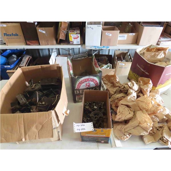 Boxes of Vintage Singer Sewing Machine Parts ; Motors, Levers + Surprise Bag