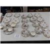 Image 1 : 31pc Royal Albert Petti Point China ; Cups + Saucers, Cream + Sugar, Small Plates
