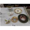 Image 1 : Assorted Fine China Biscuit Jar, 3 Cups + Saucers, 2 Plates