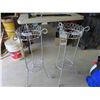 Image 1 : 2 Metal Wrought Iron Plant Stands 31" Tall