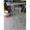 Image 2 : 2 Metal Wrought Iron Plant Stands 31" Tall
