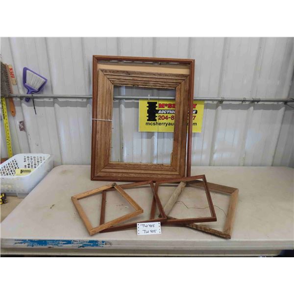 6 Assorted Wood Framed - NO Glass - Largest 26  x 32 