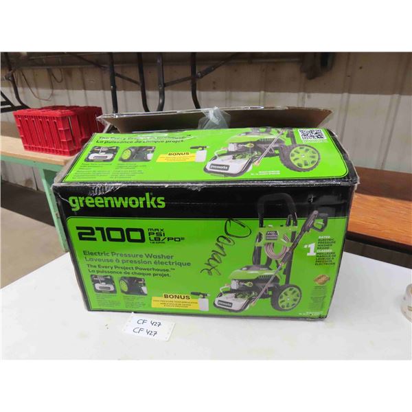 Greenworks 2100 Psi Electric Pressure Washer New in Open Box