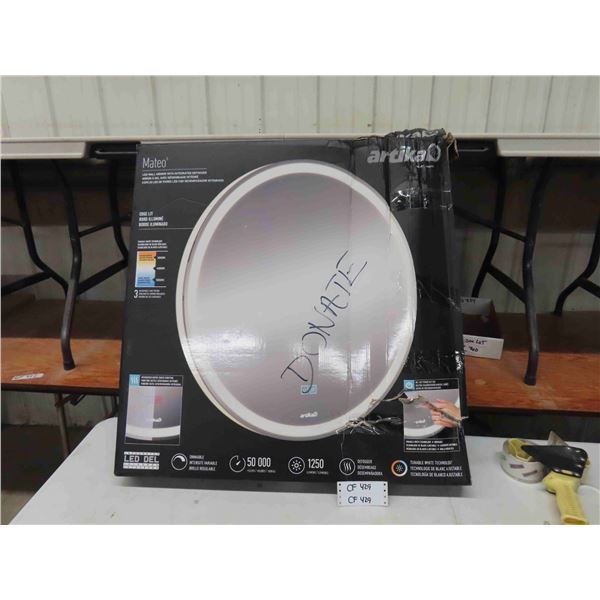 Artika Mateo LED Wall Mirror with Defogger New in Box - Damage to Box, 