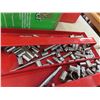 Image 2 : 1/4, 3/8, 1/2" ; Sockets, Ratchet Extension, Metal Tool Box