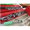 Image 3 : 1/4, 3/8, 1/2" ; Sockets, Ratchet Extension, Metal Tool Box