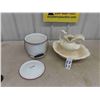 Image 1 : Enamel Pot, Pitcher + Basin