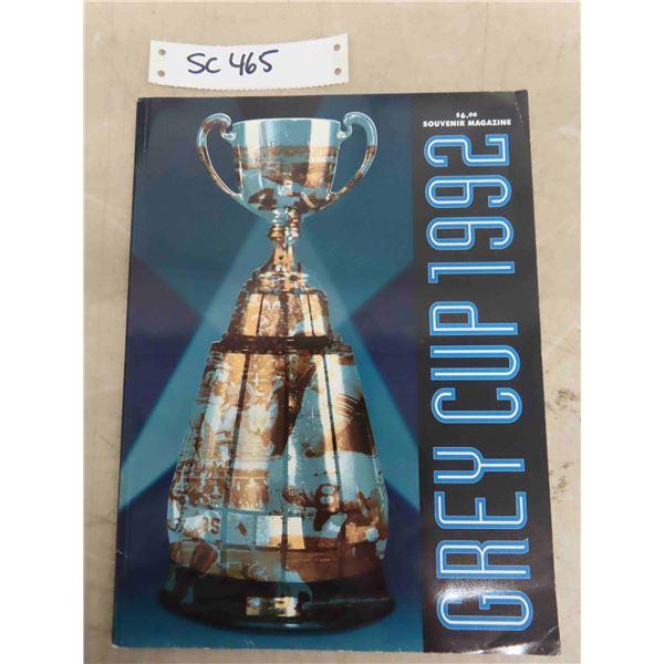 1992 Grey Cup Bombers Program