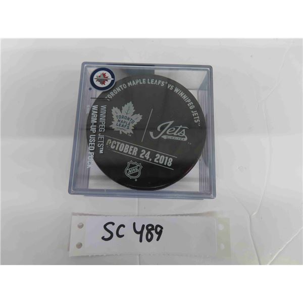 WPG Jets vs Maple Leaf Warm Up Puck