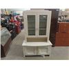 Image 1 : Painted 2 Door Step Back Display Case with Bottom Cabinet 19" x 46" x 70"