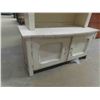 Image 3 : Painted 2 Door Step Back Display Case with Bottom Cabinet 19" x 46" x 70"