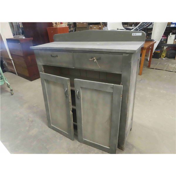 Grey Cabinet with Doors 17" x 47" x 51" - Doors are off, need to be screwed on