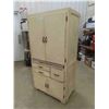 Image 2 : Vintage Painted Wooden Kitchen Cupboard with Pull Out Table 20" x 34" x 67"