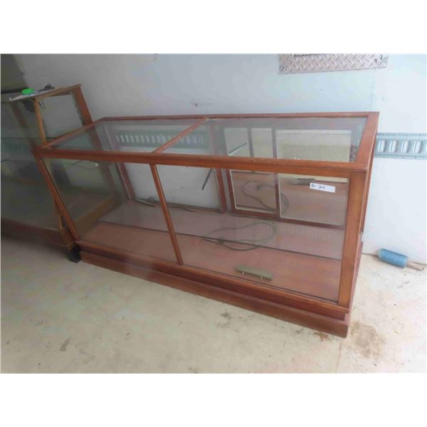 General Store Display Counter Upgraded with Adjustable Shelves + Lights 25" x 35" x 72"