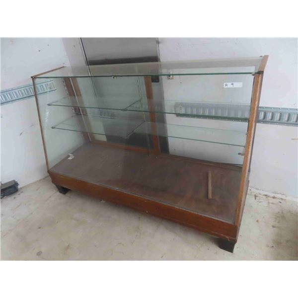 Store Display Case / Counter with Adjustable Shelves - Has Full Glass Sliding Doors on