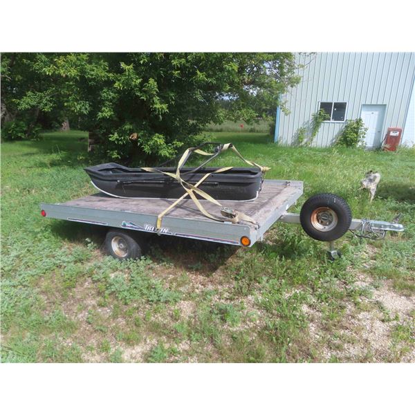 Triton Aluminum Frame Bumper Hitch Snowmobile Trailer 80  x 104  with Pull Out 