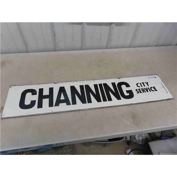 Channing City Service Metal Sign 9.5" x 42.5"