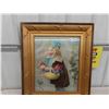 Image 3 : Vintage Framed Picture of Girl 24" x 29"