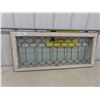 Image 1 : Nice Vintage Framed Leaded Glass Window 19" x 44"