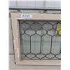 Image 2 : Nice Vintage Framed Leaded Glass Window 19" x 44"