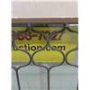 Image 3 : Nice Vintage Framed Leaded Glass Window 19" x 44"