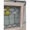 Image 4 : Nice Vintage Framed Leaded Glass Window 19" x 44"