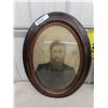 Image 2 : 2 Very Old Convex Glass Oval Pictures Gramma + Grampa 18" x 24" 