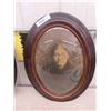 Image 3 : 2 Very Old Convex Glass Oval Pictures Gramma + Grampa 18" x 24" 