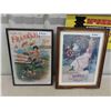 Image 1 : 2 Framed Advertisements ; Pabst Calendar + Franklin 5 cent Cigar - Both Modern 