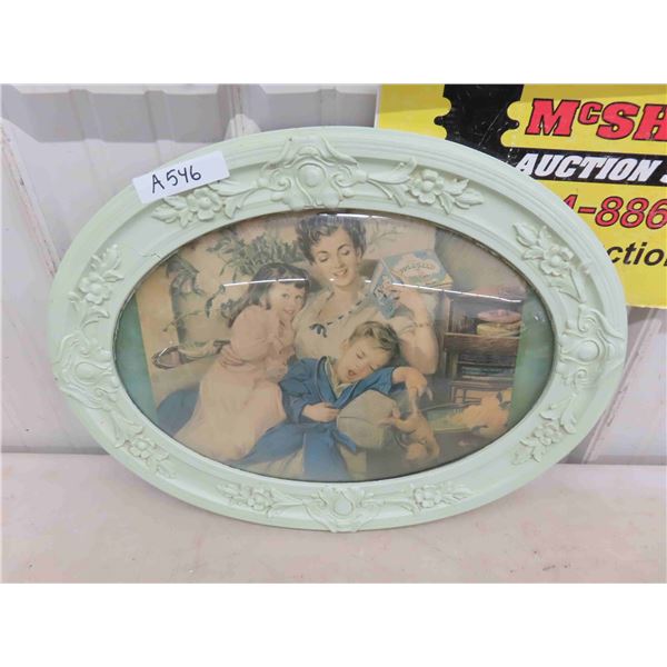 Antique Oval Convex Picture Frame - Story Time with Mom 19" x 25"