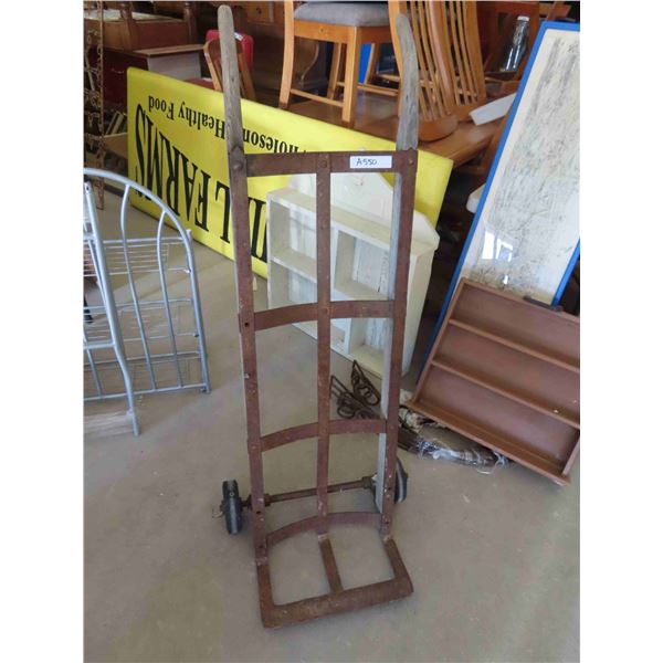 Early Wood + Cast Iron Platform 2 Wheel Dolly Cart