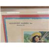 Image 3 : Nicely Framed 1945 Dionne Quintuplets Calendar Meadosweet Dairy 17.5" x 20"
