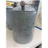 Image 3 : Various Galvanized Fuel Cans, Strainer - 1 Marked CPR
