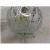 Image 6 : 3 Matching Glass + Brass 1960's Ceiling Light Fixtures - Etched Floral Glass