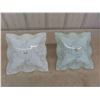 Image 6 : Pair of 1960's Ceiling Light Fixtures + Shades 12" x 12" 