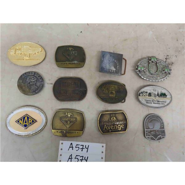 12 Various Belt Buckles