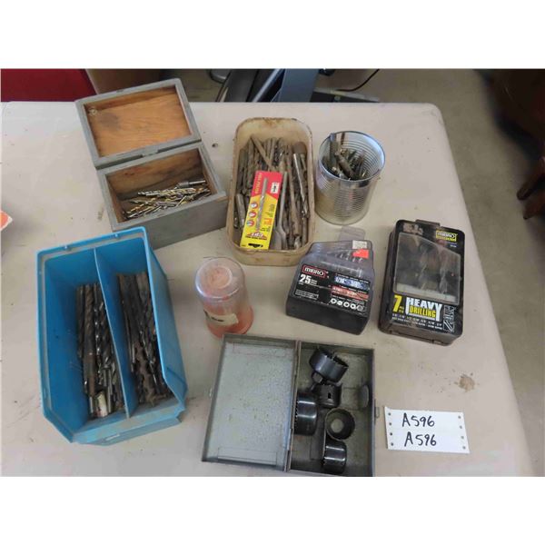 Assortment of Drill Bits + Hole Saw Kits