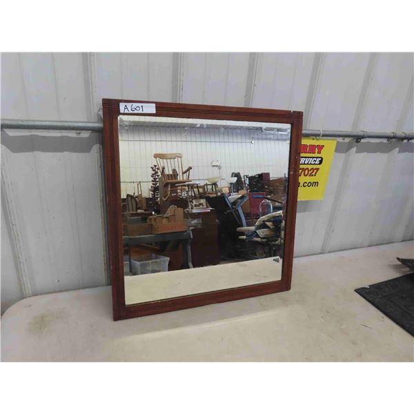 Antique Framed Bevelled Mirror 23.5" x 23.5"