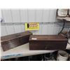 Image 1 : 2 Antique Wooded Tool Boxes - Largest 10" x 11.5" x 33.5" 