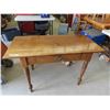 Image 1 : Antique Solid Wood Farm Table with Drawer 22" X 29" x 47"