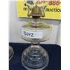 Image 5 : 2 Matching Clear Glass Oil Lamps 18.5" Tall