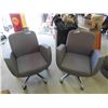 Image 1 : 2 Chrome Base Office Chairs/ Board Room Chairs with Cloth Seat, Back + Arms